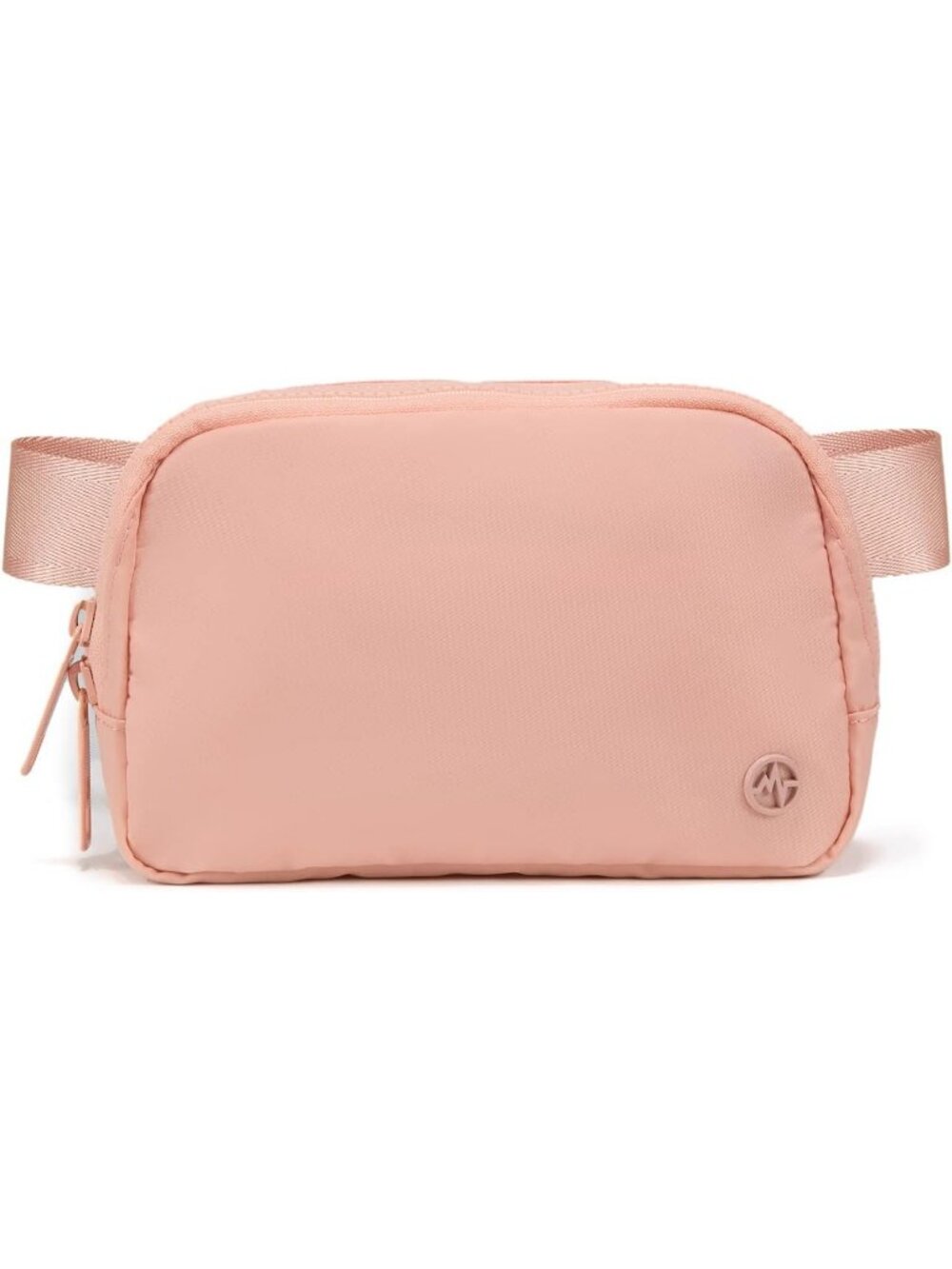 Women's Misty Rose Nylon Fanny Pack Double Zipper Waist Pack Adjustable Strap